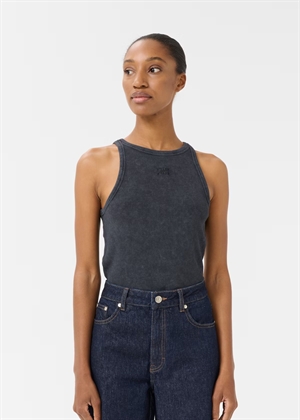 Drew washed logo tank Grey Washed Gestuz 